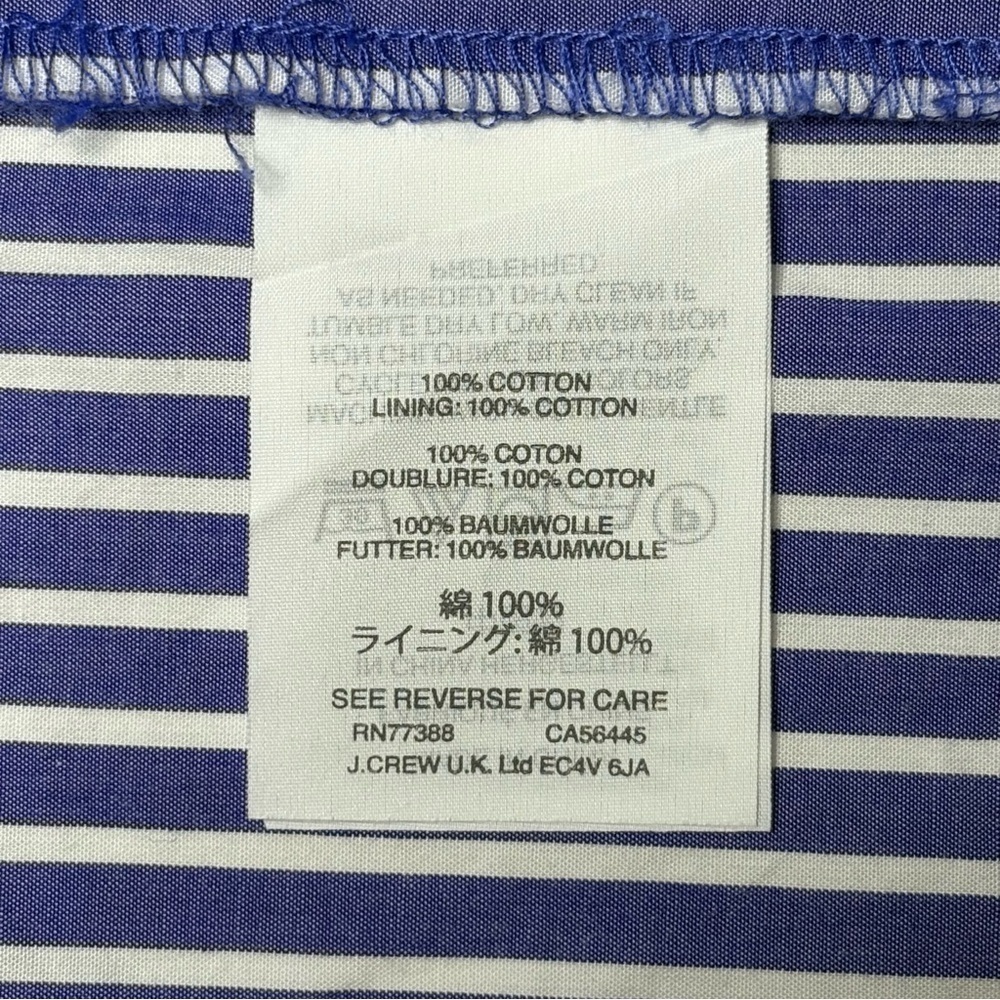 J Crew Cotton Poplin Tiered Maxi Dress Size 0 Striped Blue White Tie Waist - Picture 12 of 13